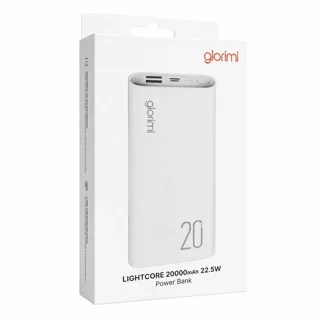 پاوربانک 22.5 وات گلوریمی مدل LIGHTCORE ظرفیت 20000 میلی‌آمپرساعت به همراه کابل USB-C 102920374