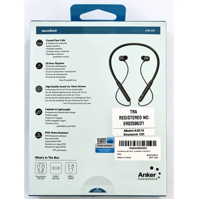 هدفون بلوتوثی گردنی انکر مدل A3213 U2i با نویز کنسلینگ میکروفون (ENC)، درگاه شارژ USB Type 102008929