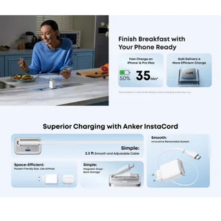 شارژر دیواری 35 وات انکر مدل A2658 به همراه کابل USB-C 102002631