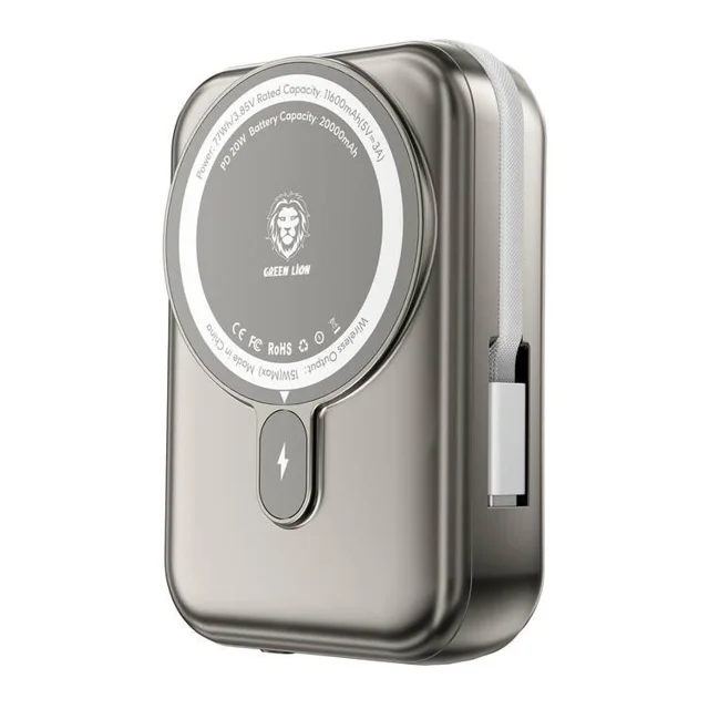 پاوربانک گرین لاین مدل  Monaco Magsafe 20w ظرفیت 20000 میلی آمپر ساعت 103021365