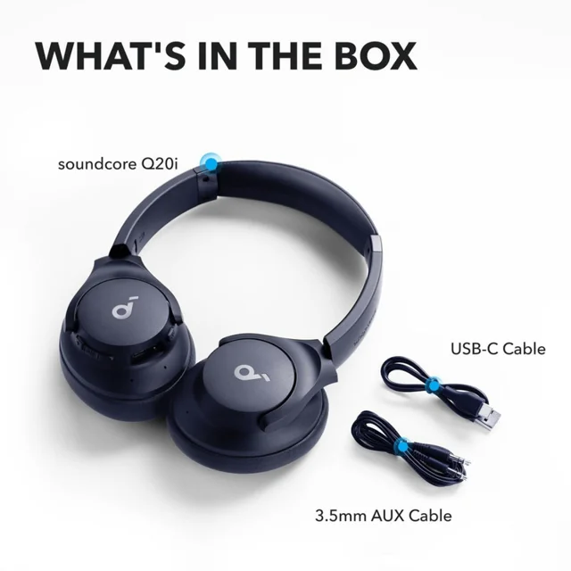 هدفون بلوتوثی انکر مدل Soundcore Q20i با نویز کنسلینگ فعال (ANC)، درگاه شارژ USB Type-C، د 102007845