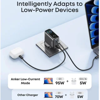 شارژر دیواری 100 وات سه پورت انکر مدل B121B به همراه کابل تبدیل USB-C 102003987
