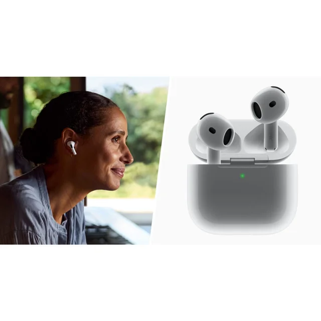 هدفون بلوتوثی اپل مدل AirPods 4 دارای نویز کنسلینگ، درگاه شارژ USB-Type-C و شارژ بی سیم، ب 103027033
