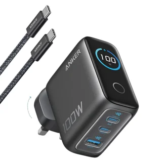 شارژر دیواری 100 وات سه پورت انکر مدل B121B به همراه کابل تبدیل USB-C 102003980