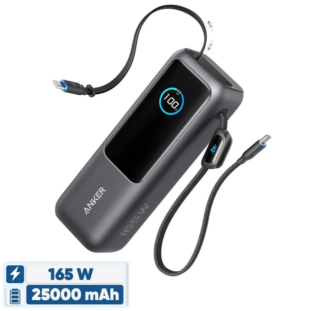 پاوربانک 100 وات انکر مدل A1695 ظرفیت 25000 میلی آمپر ساعت به همراه دو کابل USB-C 101998819