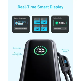 پاوربانک 100 وات انکر مدل A1695 ظرفیت 25000 میلی آمپر ساعت به همراه دو کابل USB-C 101998893