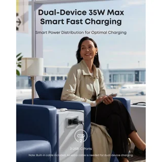 شارژر دیواری 35 وات انکر مدل A2658 به همراه کابل USB-C 102002632