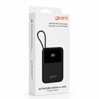 پاوربانک 45 وات گلوریمی مدل ACTIVECORE ظرفیت 20000 میلی‌آمپرساعت به همراه دو کابل USB-C و  102919436